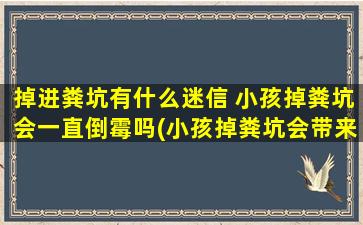 掉进粪坑有什么迷信 小孩掉粪坑会一直倒霉吗(小孩掉粪坑会带来什么迷信？探究掉粪坑为何会让人倒霉)